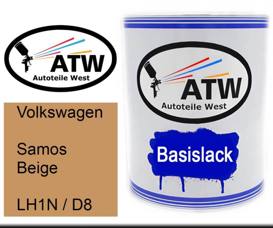 Volkswagen, Samos Beige, LH1N / D8: 1L Lackdose, von ATW Autoteile West.